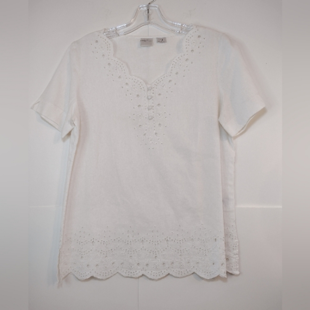 EMMA JAMES women's linen blend top size (M)